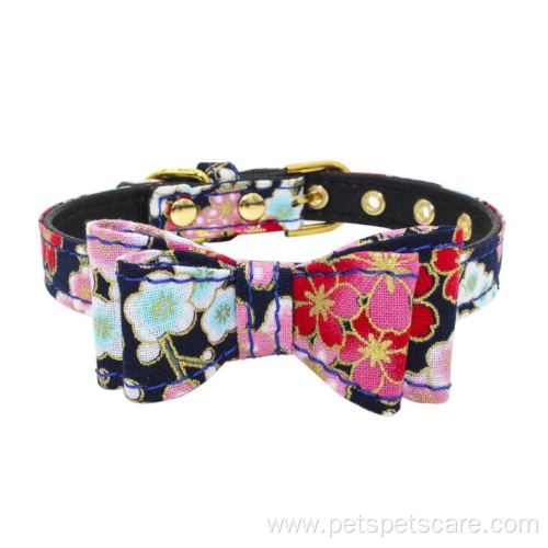 Hot Innovative Printing Flower Bow Tie Dog Collar